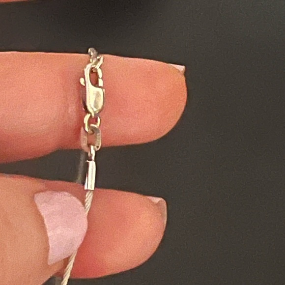 14k diamond solitaire necklace - Picture 4 of 7